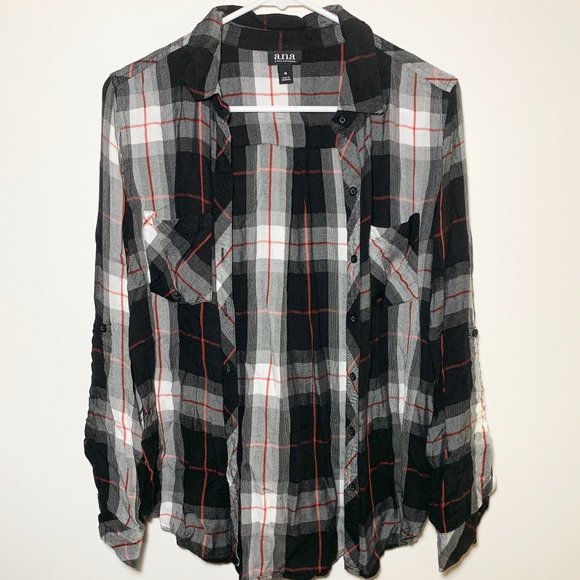 a.n.a Tops - 3/$25 a.n.a Red, Black, and White Flannel